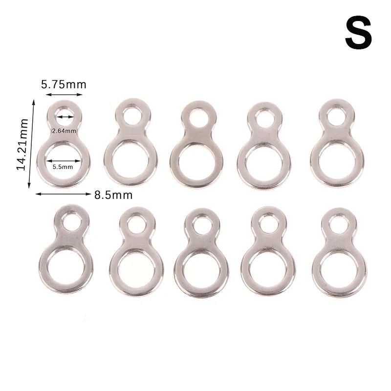 Stainless Steel Assist Hook Figure 8 Rings Fishing Lure Connectors 10 Piece Set 6