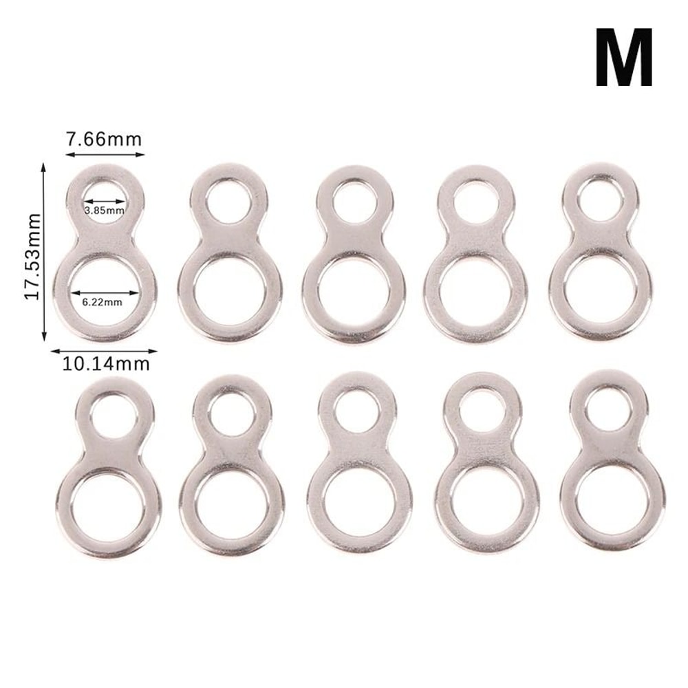 Stainless Steel Assist Hook Figure 8 Rings Fishing Lure Connectors 10 Piece Set 7