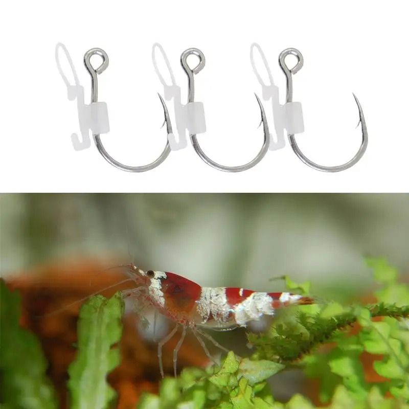 Luminous Live Shrimp Fixing Hooks Metal Barbed Fishing Hook Set 1