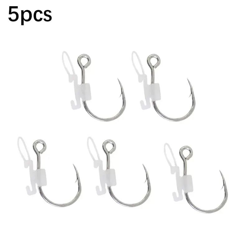 Luminous Live Shrimp Fixing Hooks Metal Barbed Fishing Hook Set 6
