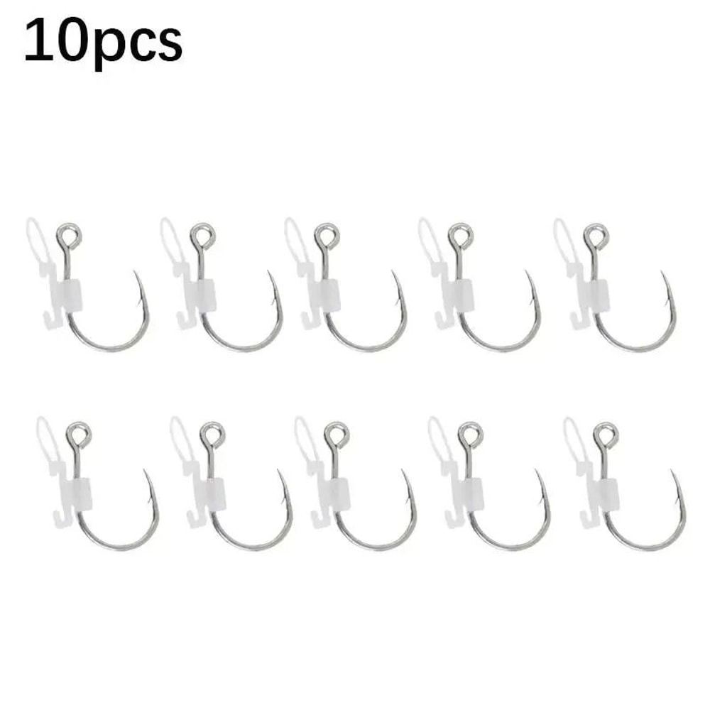 Luminous Live Shrimp Fixing Hooks Metal Barbed Fishing Hook Set 7