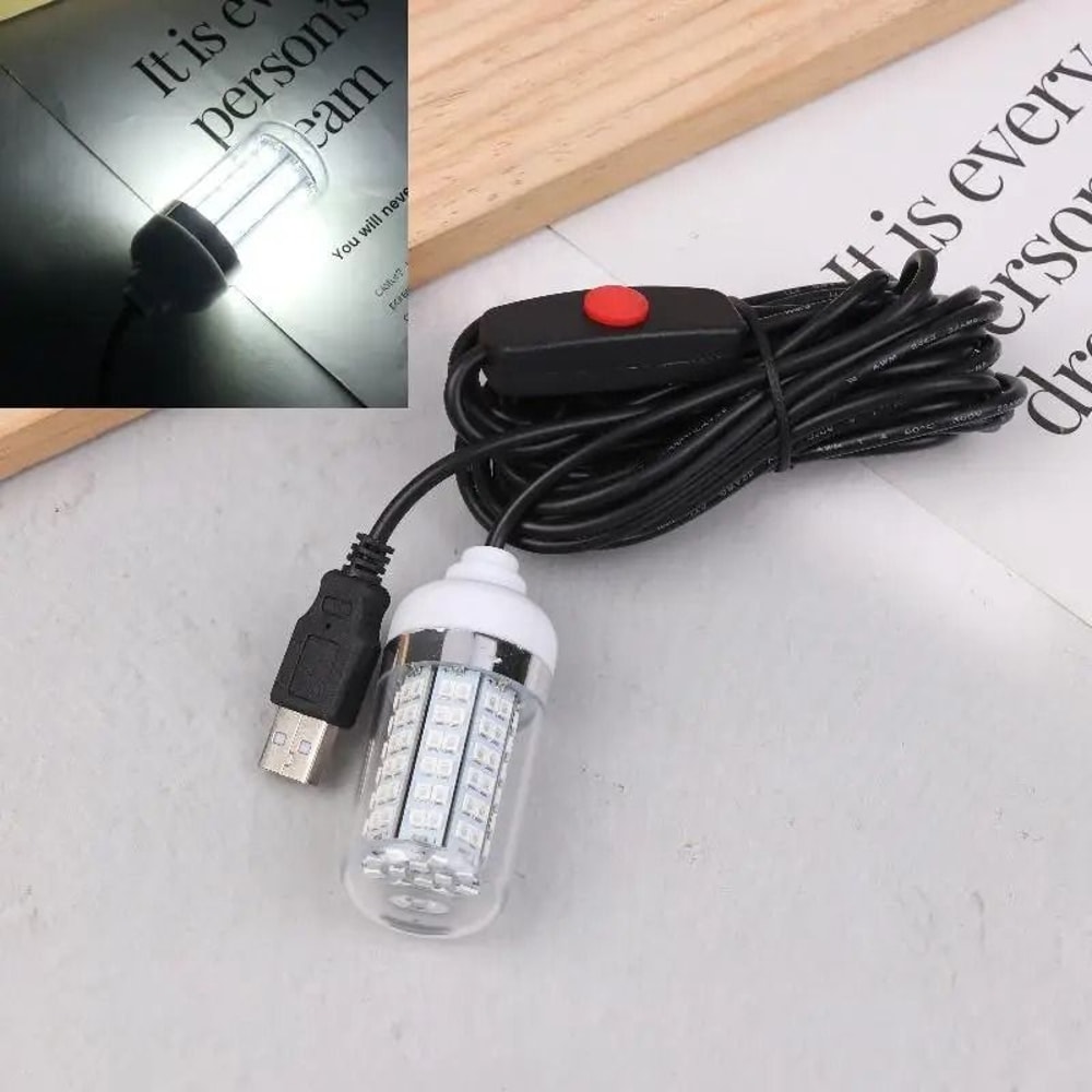 USB LED Fishing Light Underwater Fish Attractor Lamp For Night Fishing 7