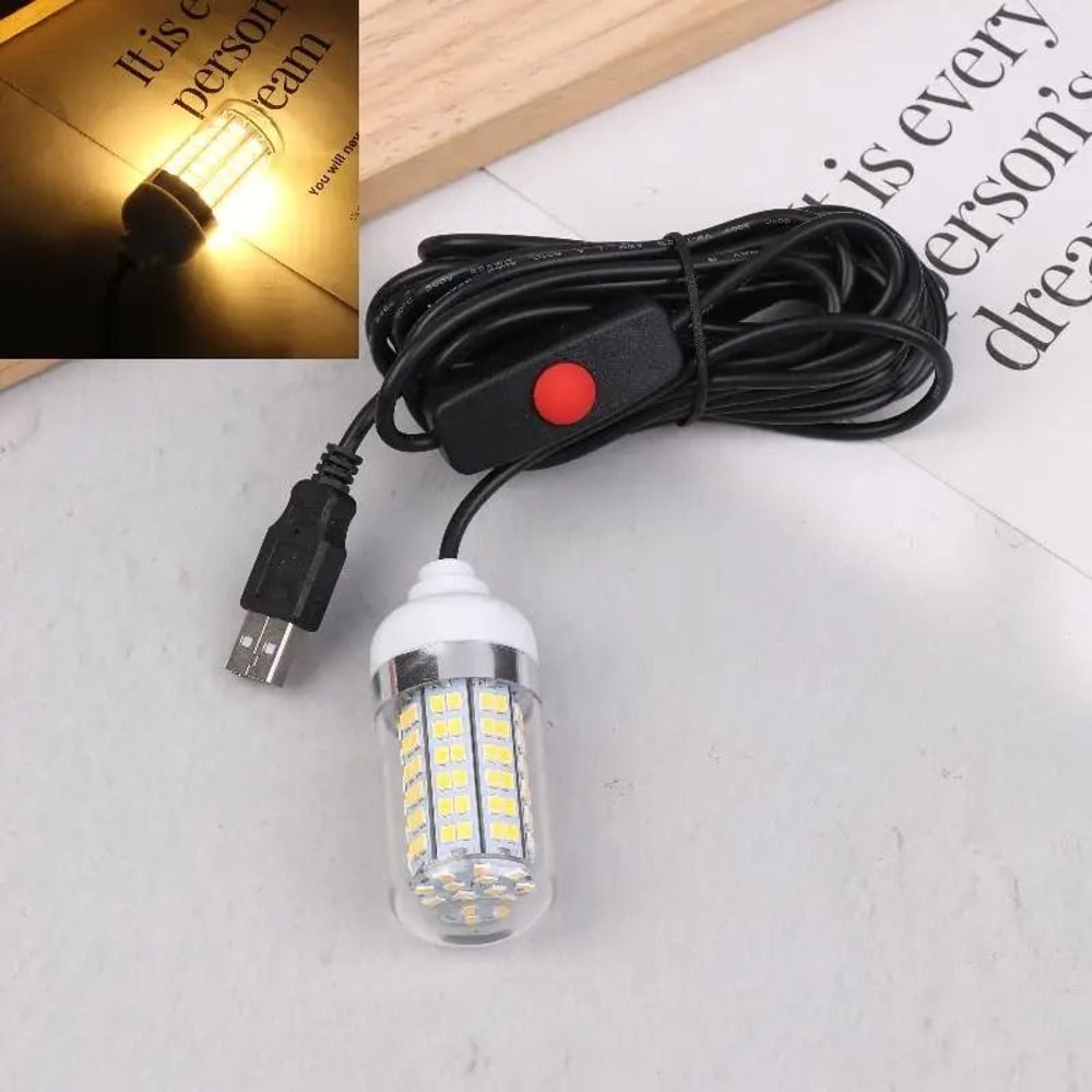 USB LED Fishing Light Underwater Fish Attractor Lamp For Night Fishing 8