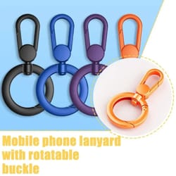 metal phone lanyard clip rotatable buckle hanging tab for mobile phone