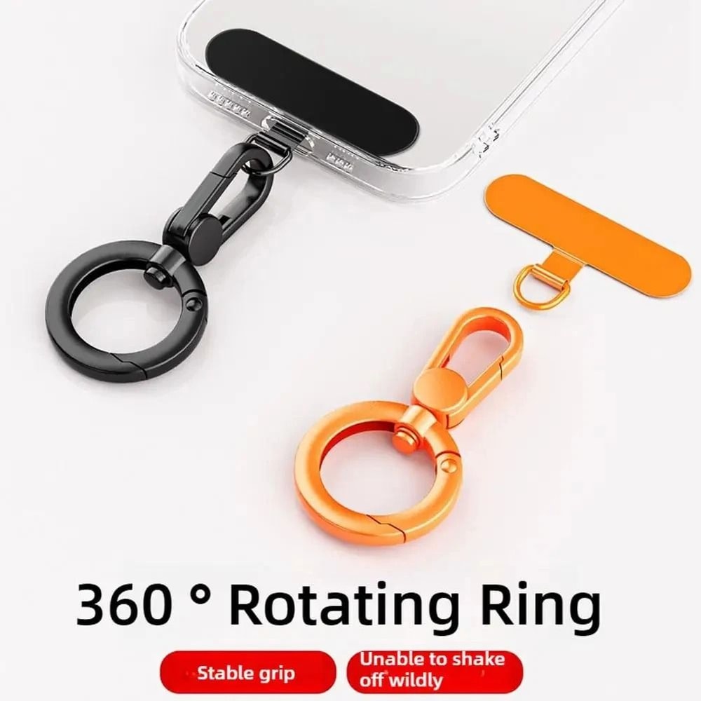 Metal Phone Lanyard Clip Rotatable Buckle Hanging Tab For Mobile Phone 2