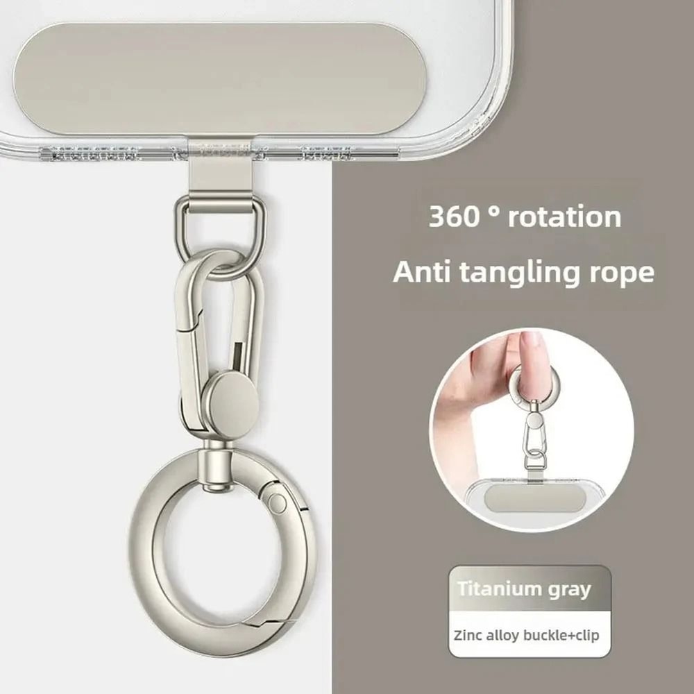 Metal Phone Lanyard Clip Rotatable Buckle Hanging Tab For Mobile Phone 7