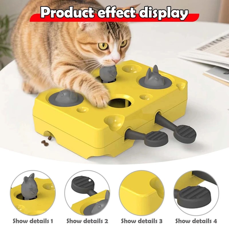 Cat Puzzle Feeder Toy Slow Feeder Foraging Game For Indoor Cats 0