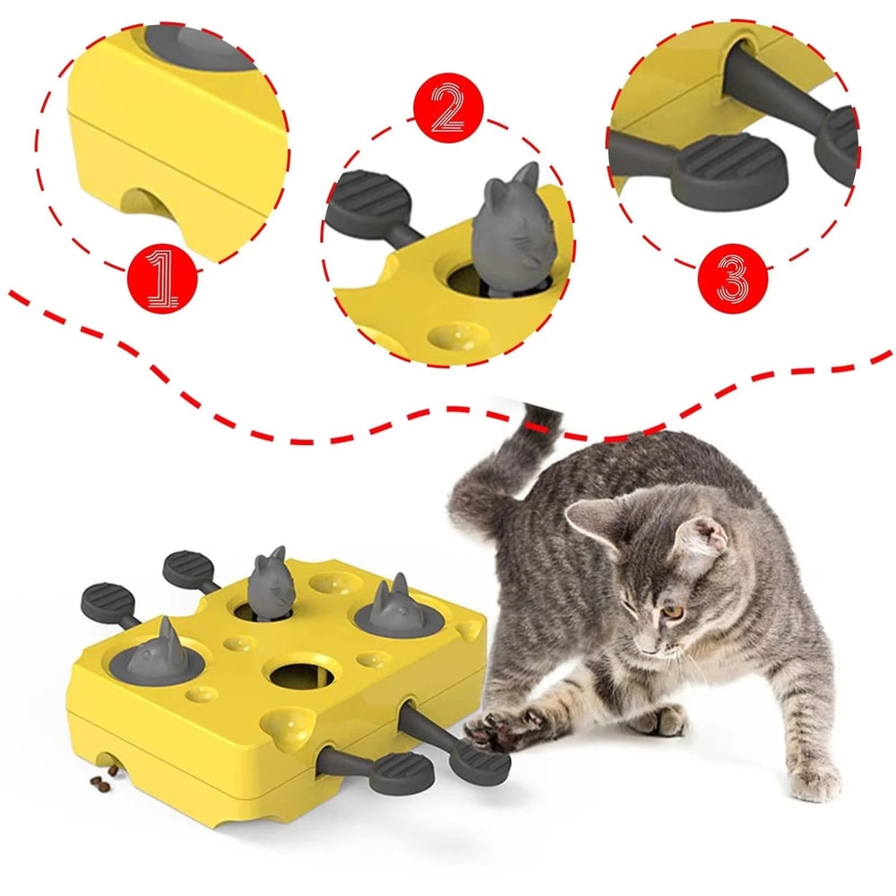 Cat Puzzle Feeder Toy Slow Feeder Foraging Game For Indoor Cats 1