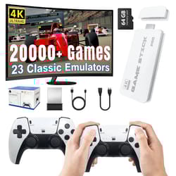 4k tv game stick m15 retro video game console with wireless controllers and 20000 built in games