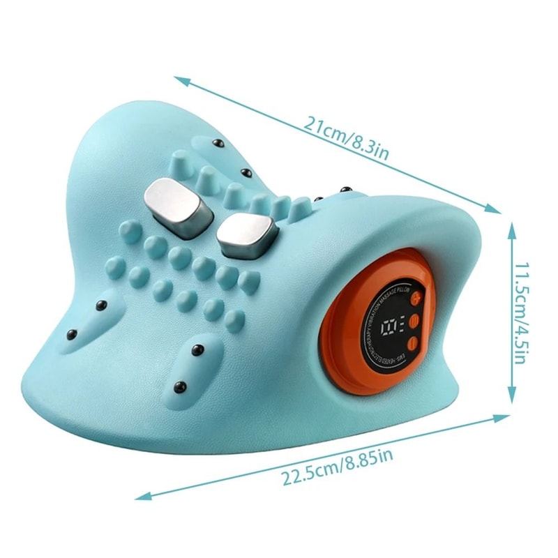 Electric Cervical Neck Massager Pillow With Traction Heat And Vibration Therapy 2