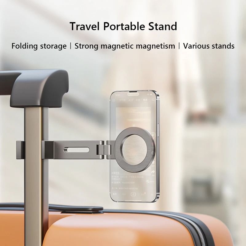 Universal Magnetic Phone Holder Travel Mount With Flexible Rotation For Airplane Train And Desk Use 3