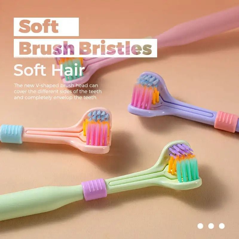 Three Sided Ultra Soft Toothbrush With Fine Bristles For Gentle Oral Care Cleaning 0