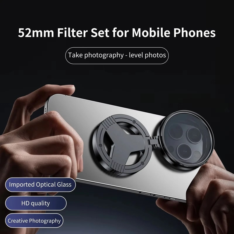 52mm Magnetic CPL Polarizer Filter Holder For Smartphone Vlogging And Photography 0