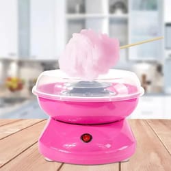mini electric cotton candy maker with splash proof plate for home kids parties