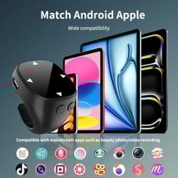 smart bluetooth fingertip ring remote control for mobile phone camera and media