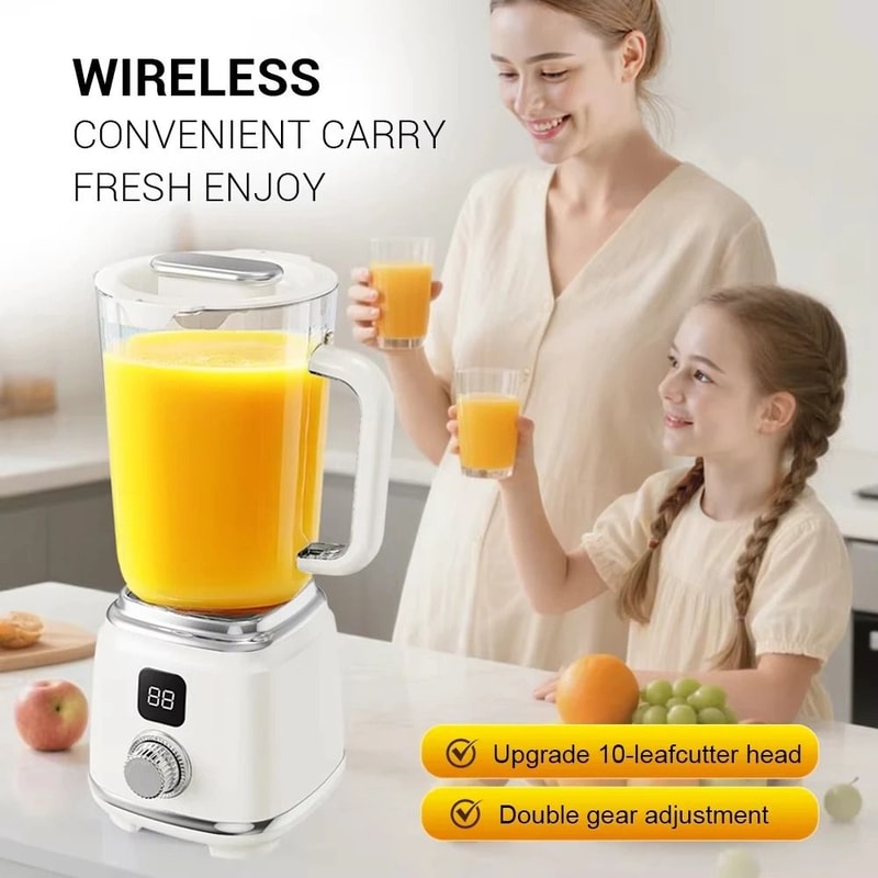 Portable Electric Juicer Blender With 10 Blades 600ml Battery Powered Smoothie Maker 0