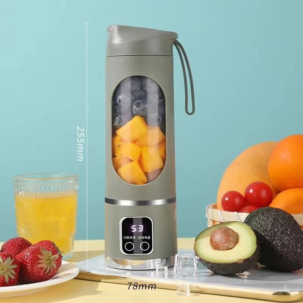 Portable Fruit Juicer Blender With 12 Blades 450ml USB Rechargeable Ice Crusher 6