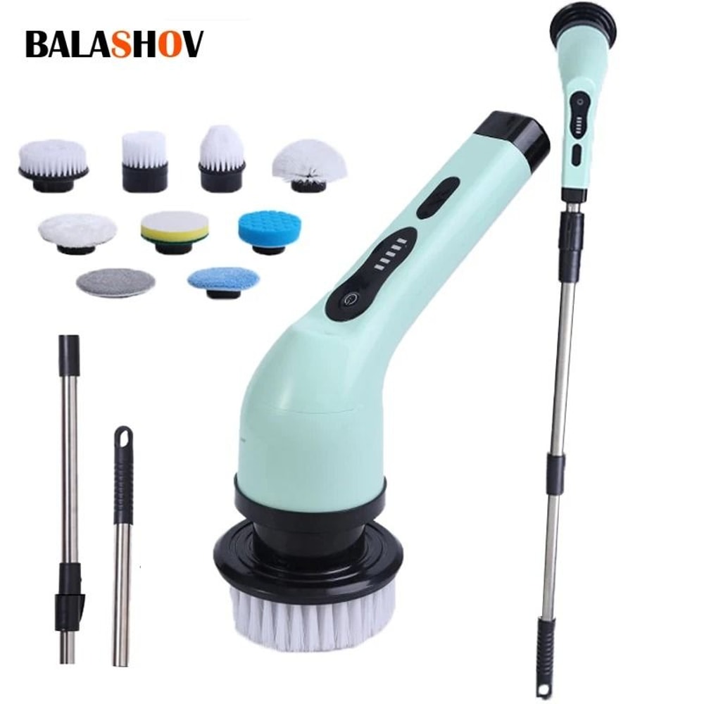 9 In 1 Electric Spin Cleaning Brush Cordless Scrubber For Bathroom Kitchen And Home Deep Cleaning 0