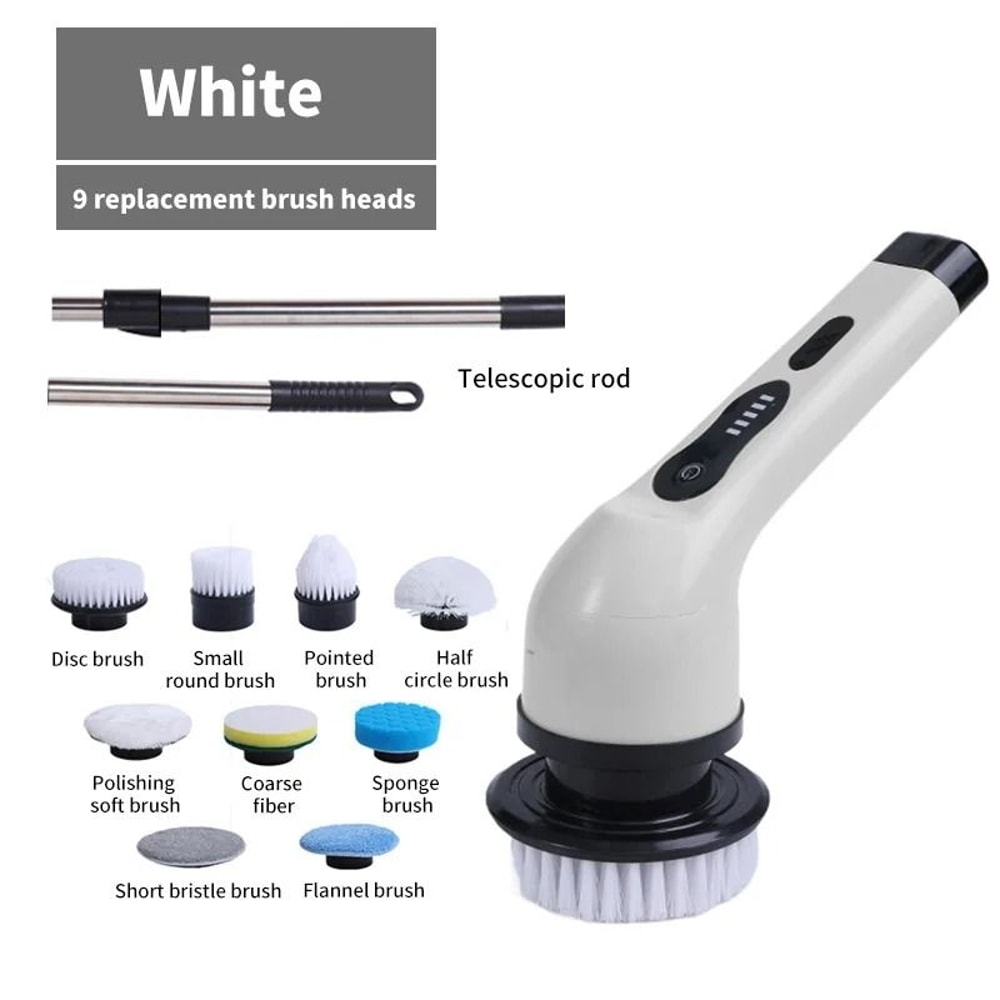 9 In 1 Electric Spin Cleaning Brush Cordless Scrubber For Bathroom Kitchen And Home Deep Cleaning 11