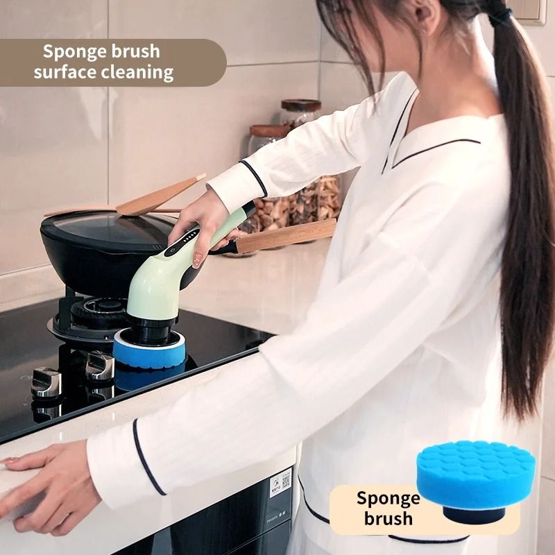 9 In 1 Electric Spin Cleaning Brush Cordless Scrubber For Bathroom Kitchen And Home Deep Cleaning 2