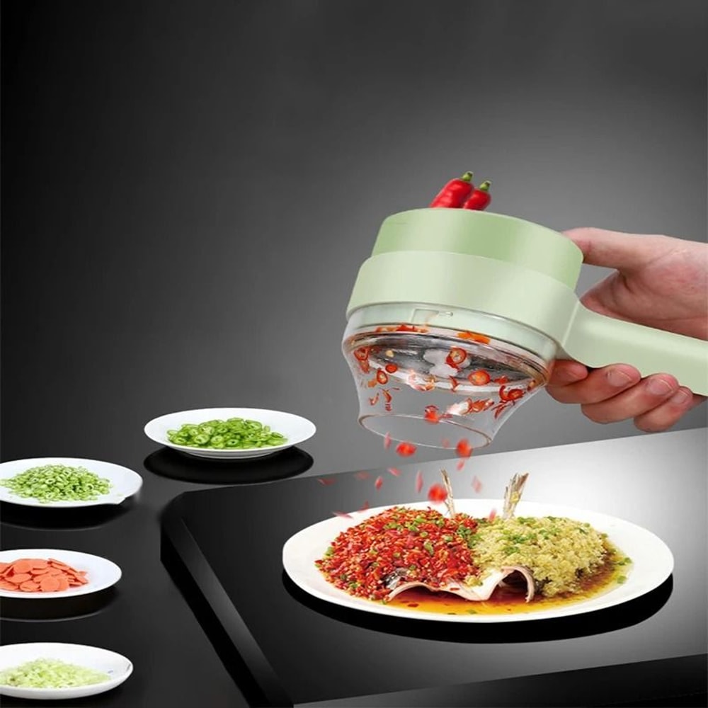 4 In 1 Electric Vegetable Cutter Wireless Food Chopper And Garlic Masher 1