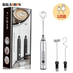 wireless rechargeable milk frother handheld coffee whisk mixer