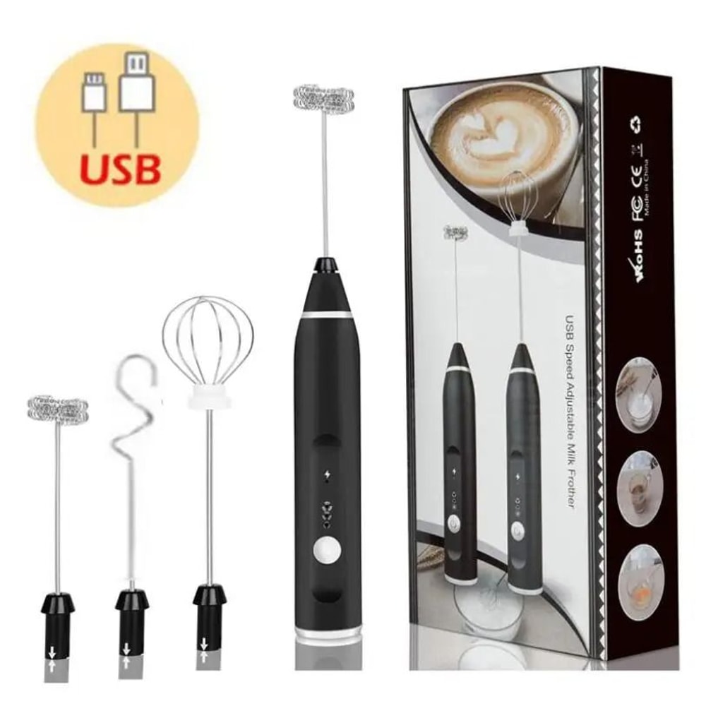 Wireless Rechargeable Milk Frother Handheld Coffee Whisk Mixer 6