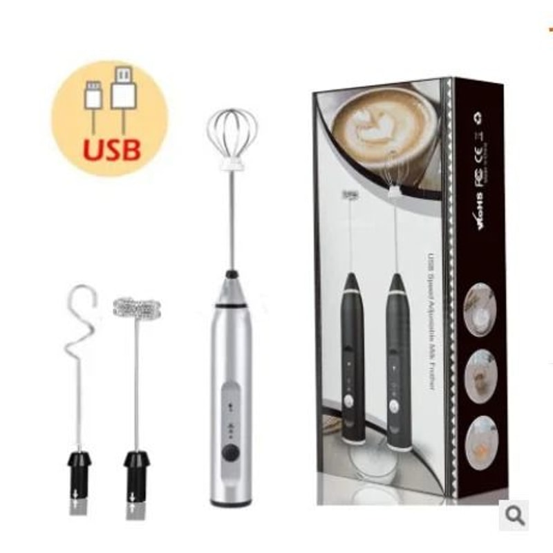 Wireless Rechargeable Milk Frother Handheld Coffee Whisk Mixer 7