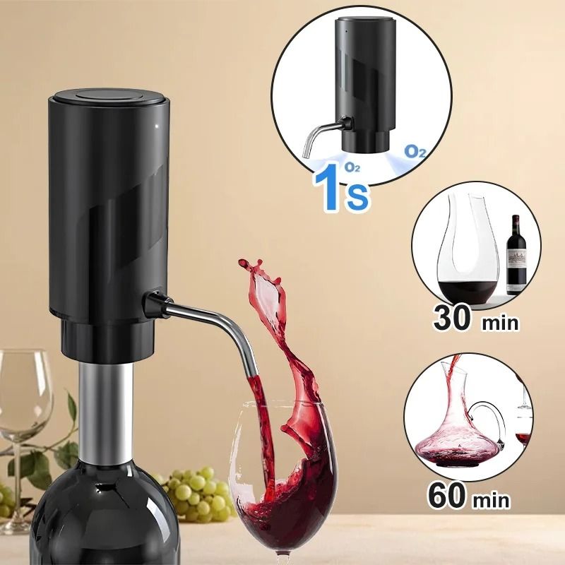 Rechargeable Electric Wine Aerator Dispenser One Touch Decanter 1