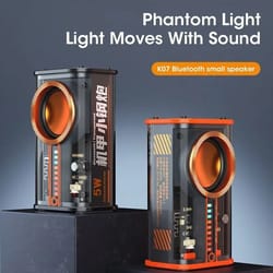 transparent bluetooth speaker with rgb lighting and tws stereo sound