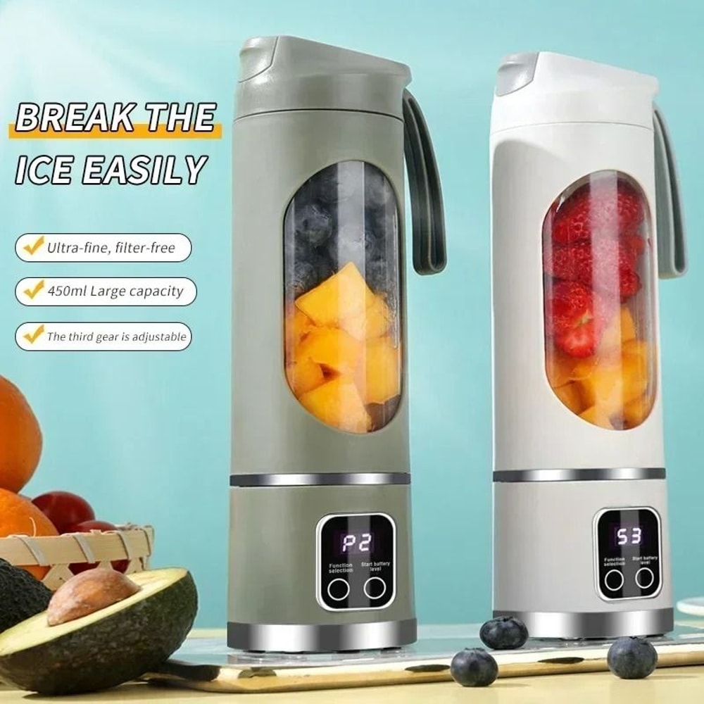 Portable USB Rechargeable Electric Juicer Cup Blender With Digital Display 4