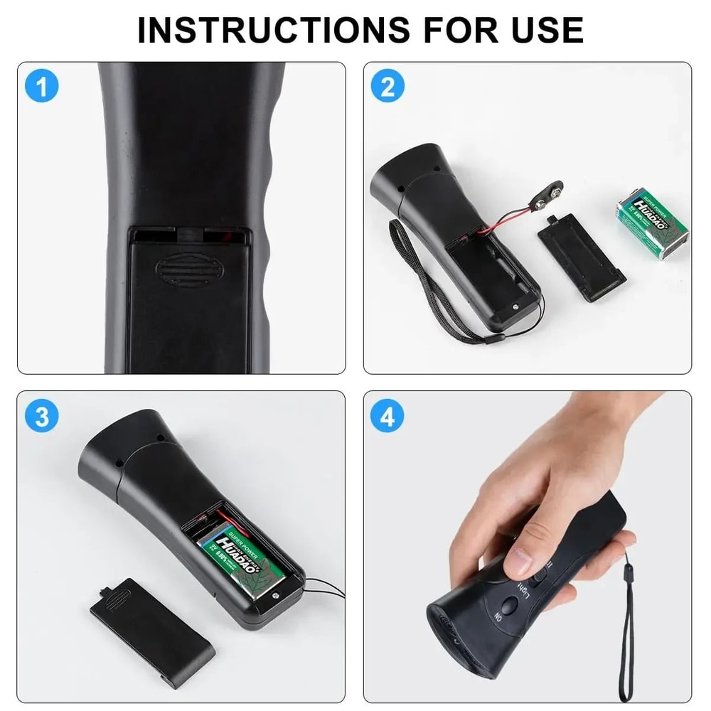 Rechargeable Ultrasonic Dog Bark Control Trainer With LED Light 5