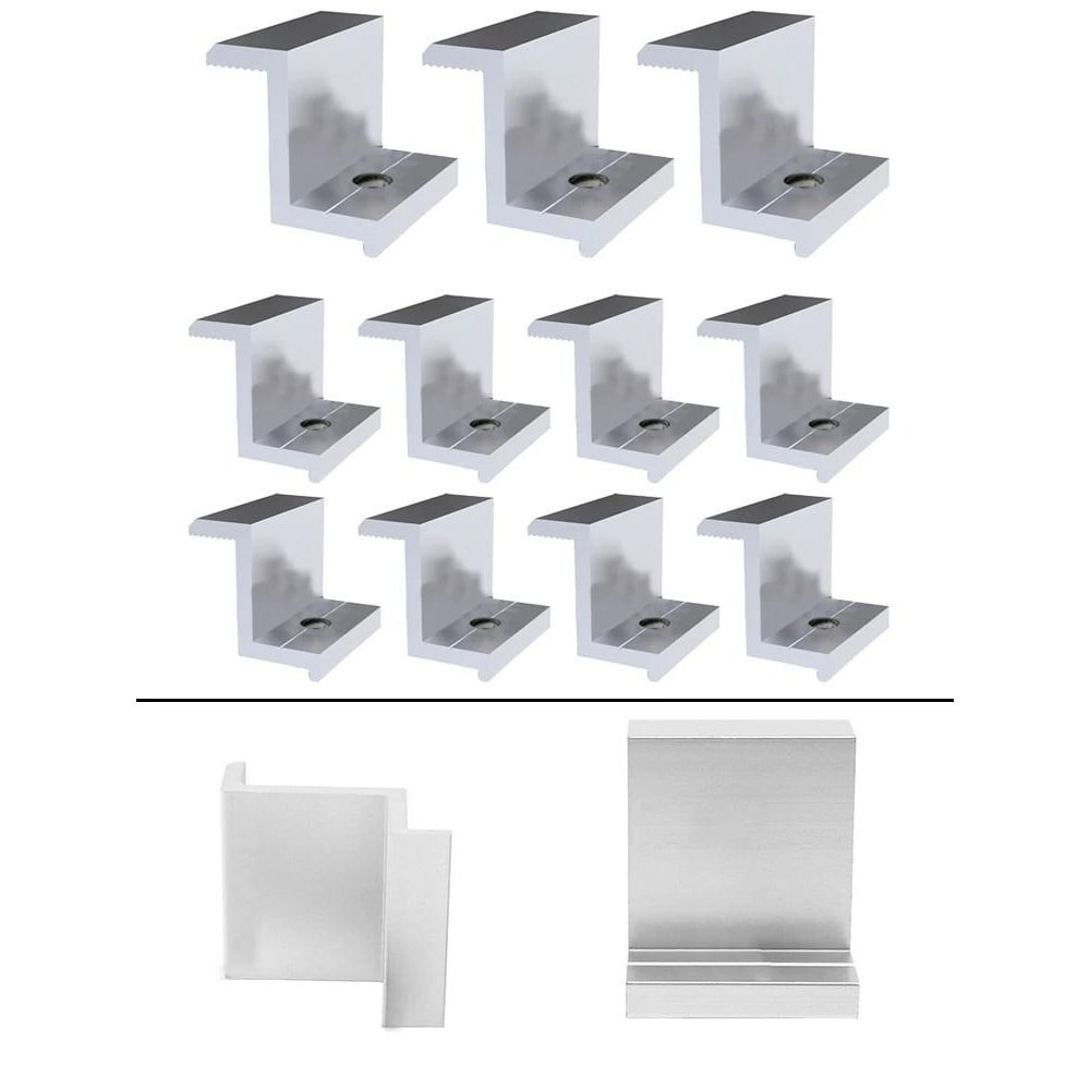 Aluminum Alloy Solar Panel Mounting End Clamps Set Of 10 Pieces 2