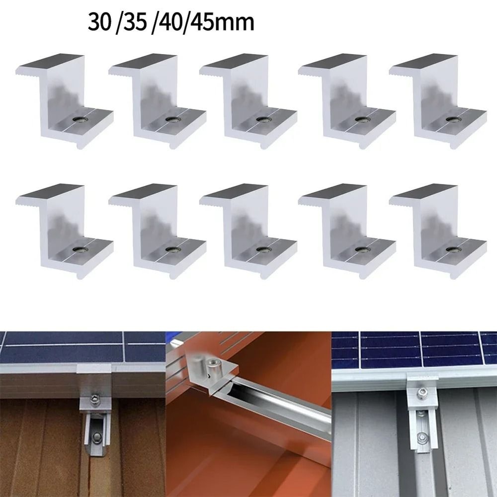 Aluminum Alloy Solar Panel Mounting End Clamps Set Of 10 Pieces 5