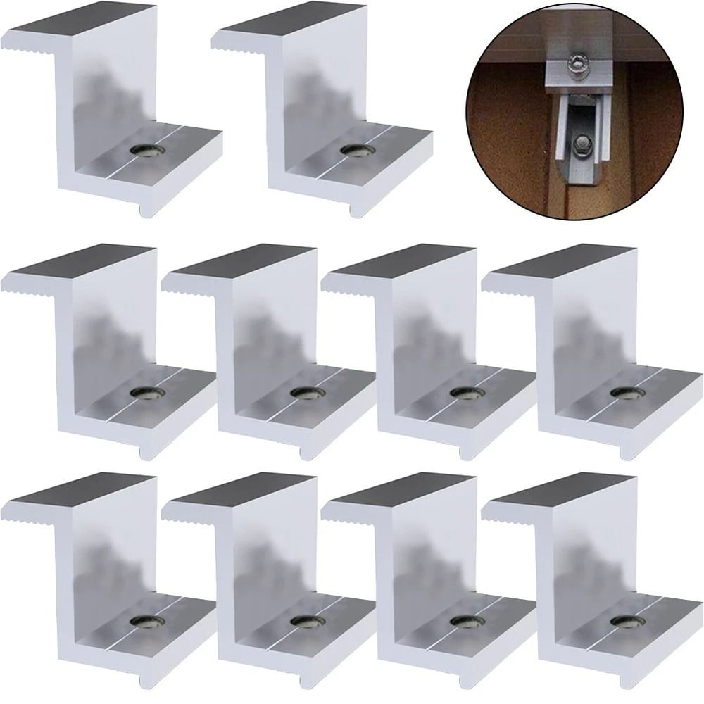 Aluminum Alloy Solar Panel Mounting End Clamps Set Of 10 Pieces 7