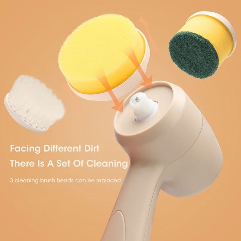 Mini Electric Cleaning Brush For Kitchen Bathroom Tiles And Dishes With USB Rechargeable Power 2