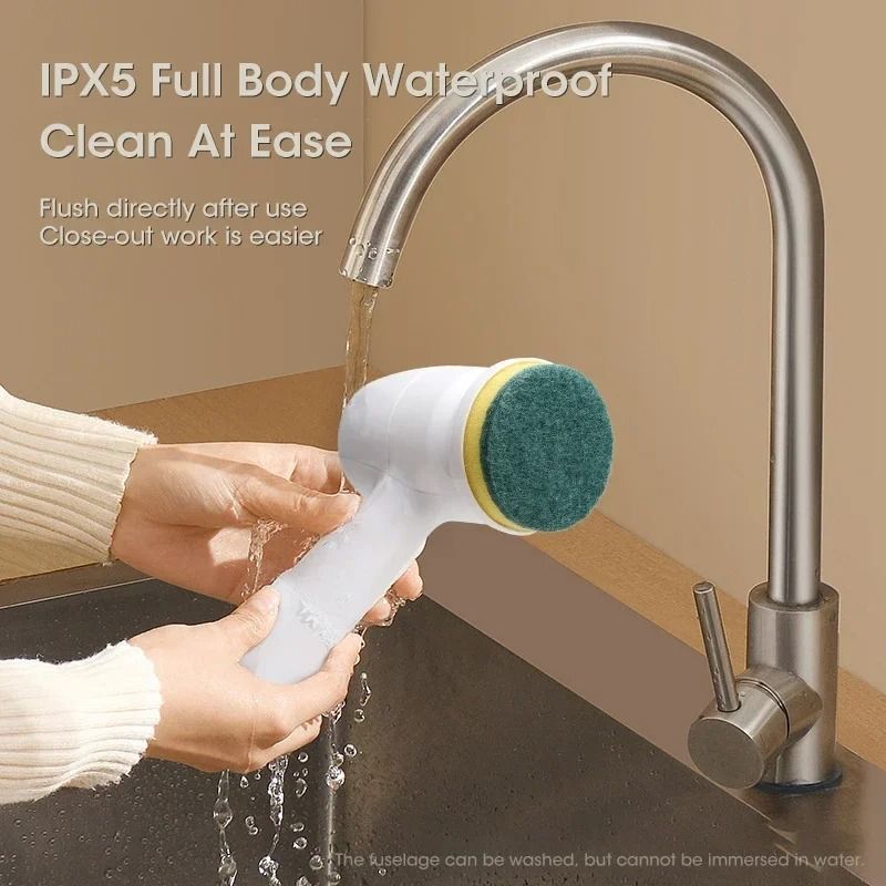 Mini Electric Cleaning Brush For Kitchen Bathroom Tiles And Dishes With USB Rechargeable Power 4