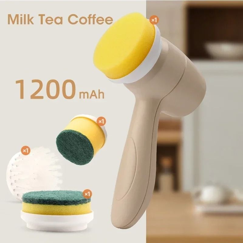 Mini Electric Cleaning Brush For Kitchen Bathroom Tiles And Dishes With USB Rechargeable Power 7