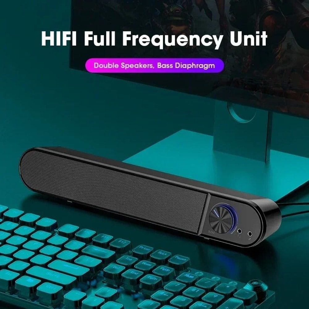 USB Wired Computer Soundbar Speaker With Subwoofer For PC TV Laptop And Phon 3