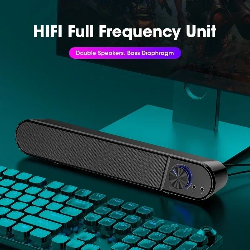 USB Wired Computer Soundbar Speaker With Subwoofer For PC TV Laptop And Phon 3