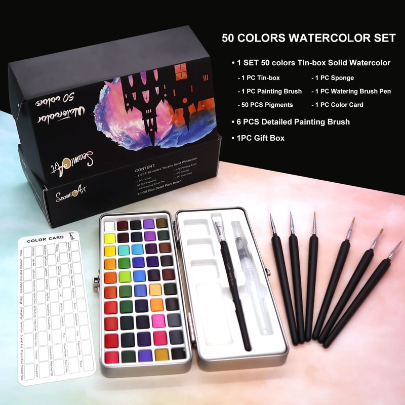 compact watercolor kit for sketchbooks