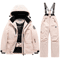 child wearing waterproof snow pants and jacket set