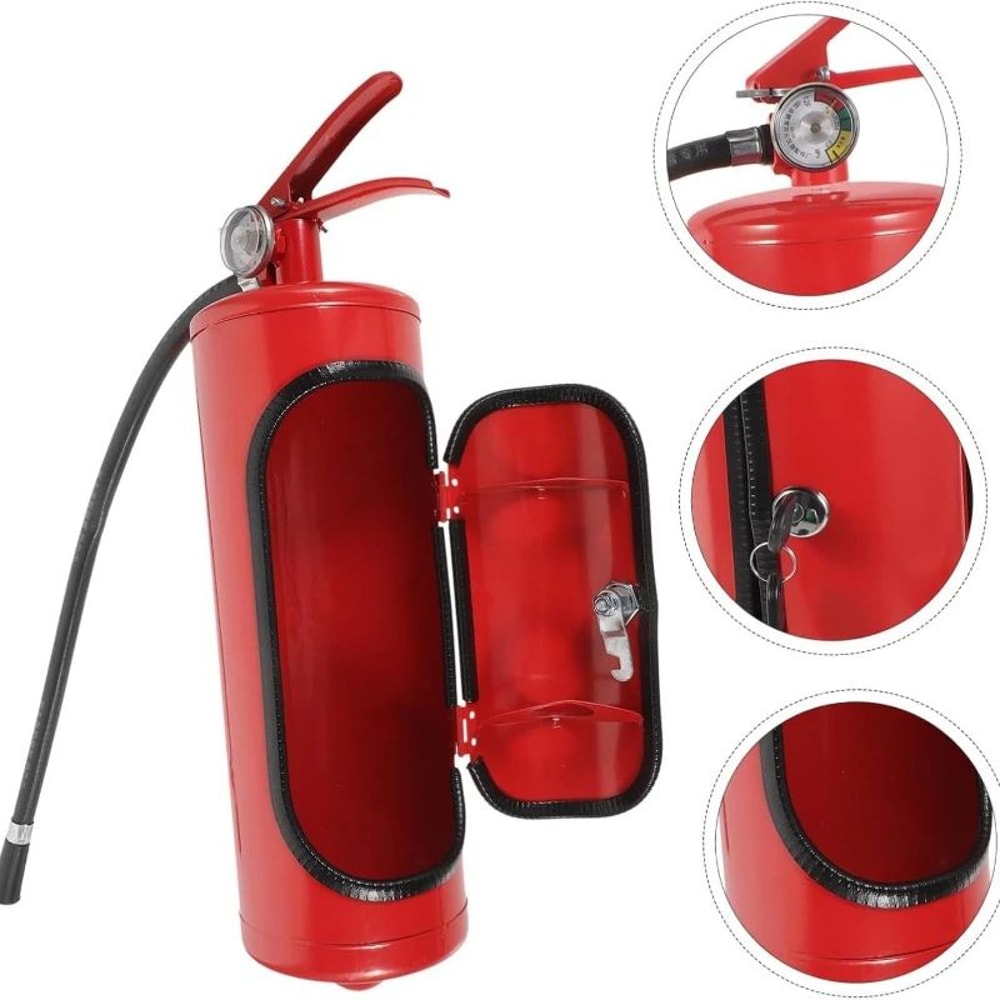 red fire extinguisher wine decor