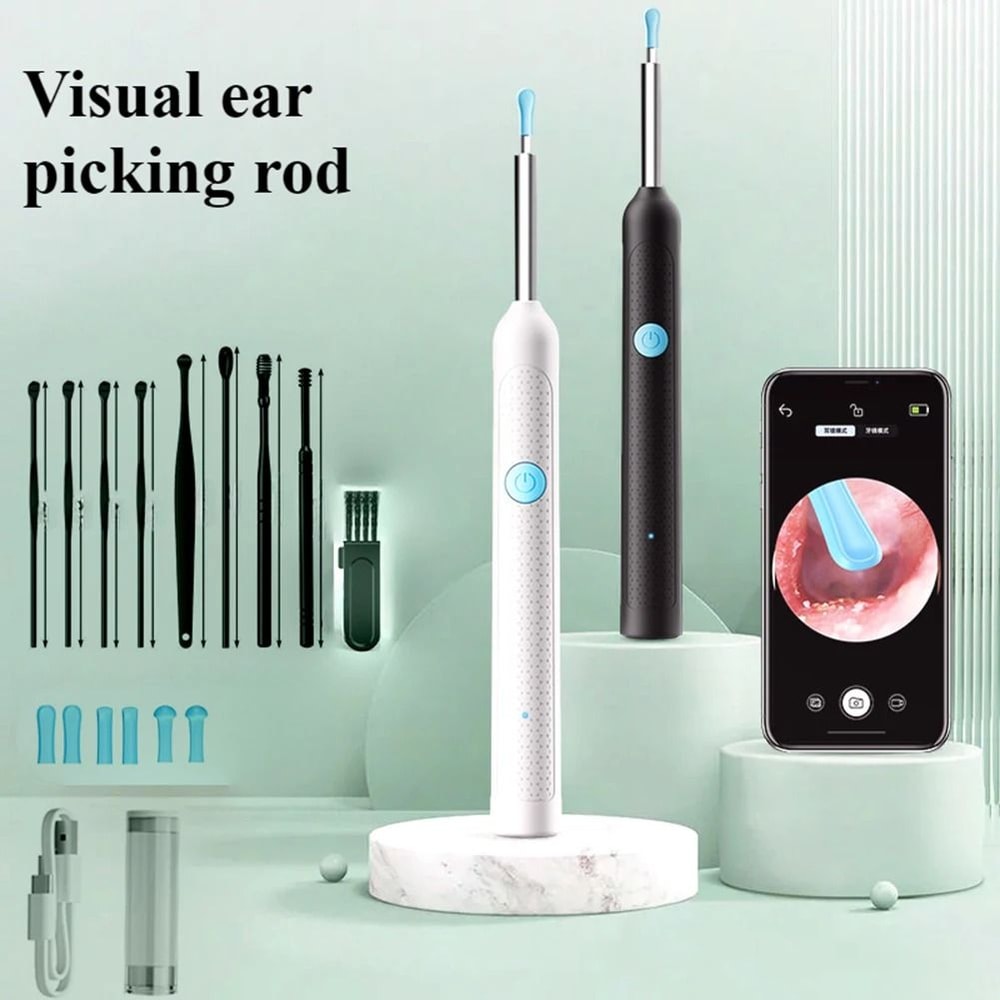 Smart Visual Earwax Removal Tool With Camera Otoscope And Rechargeable Earpick Set 0