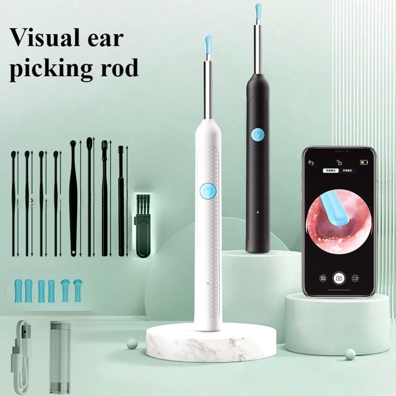 Smart Visual Earwax Removal Tool With Camera Otoscope And Rechargeable Earpick Set 0