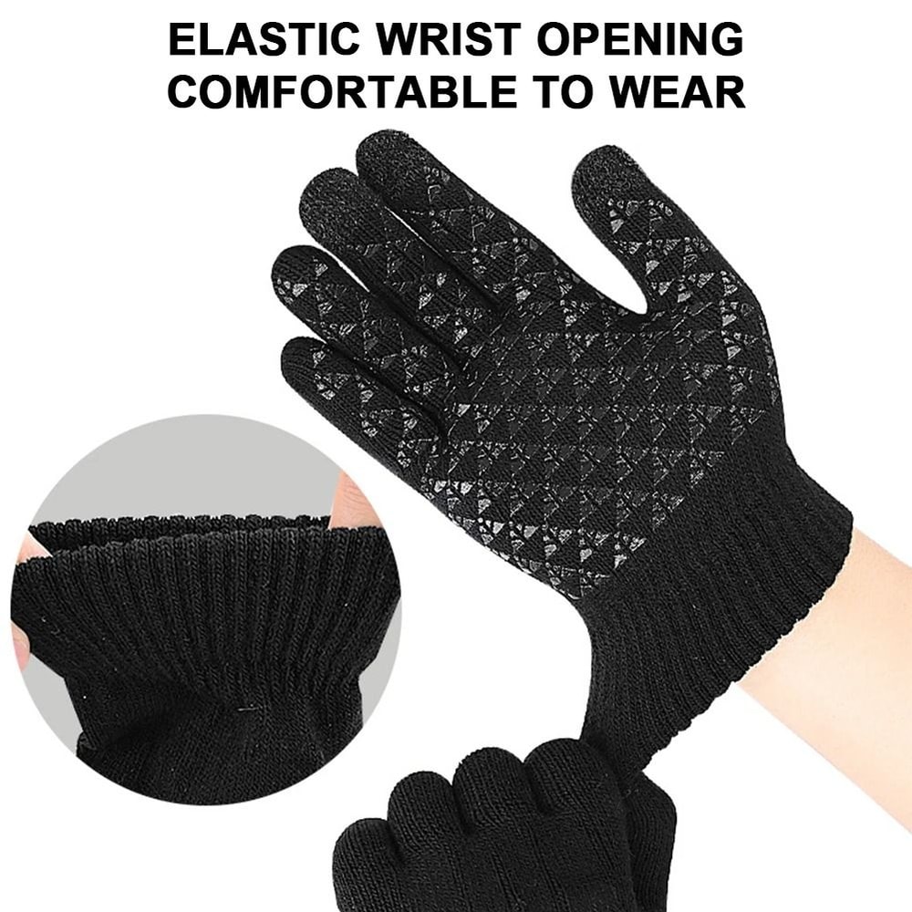 USB Electric Heated Full Finger Touch Screen Gloves Windproof Thermal Mitts 4
