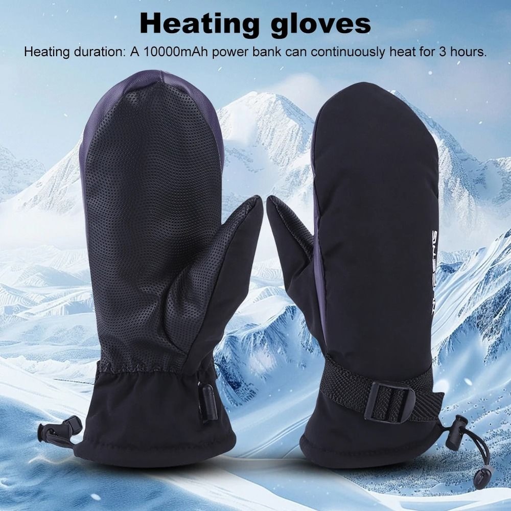 USB Charging Electric Heated Hand Warmer Gloves Waterproof 3Gear Temperature No Battery 3