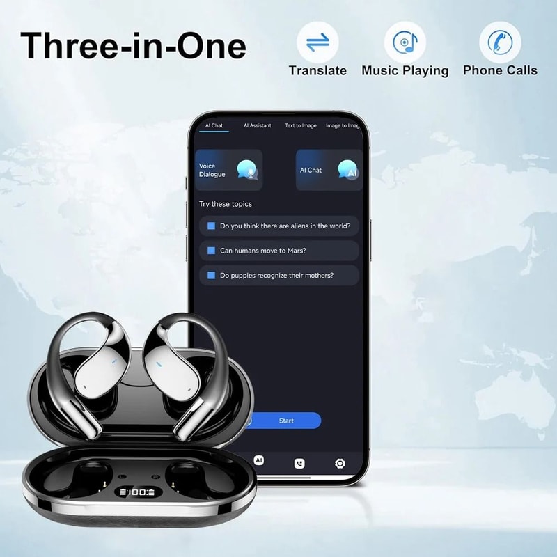 3 In 1 AI Translator Earbuds Real Time Translation Device With HiFi Sound 4