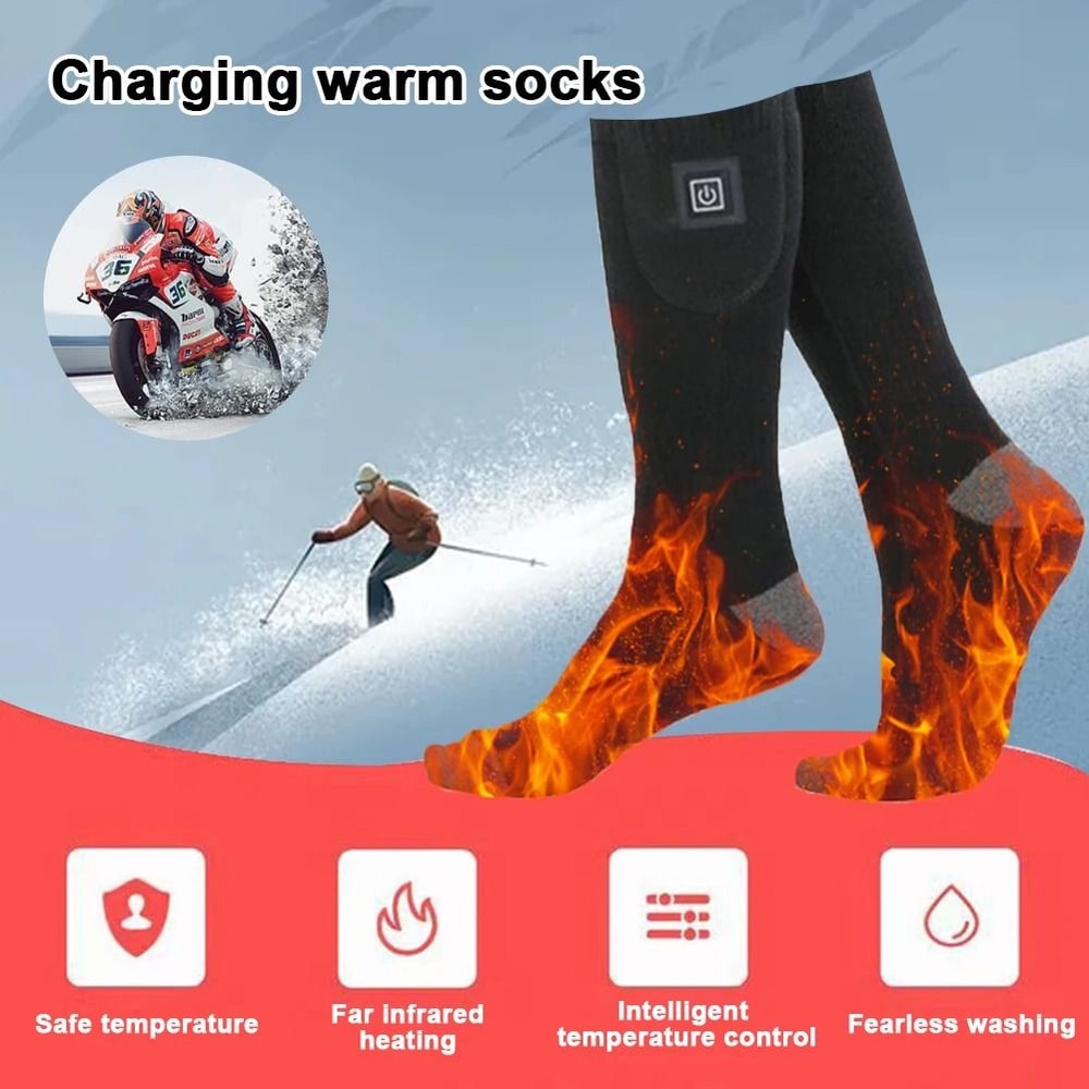 Electric Heated Socks With 3 Level Temperature For Cold Weather Sports 3