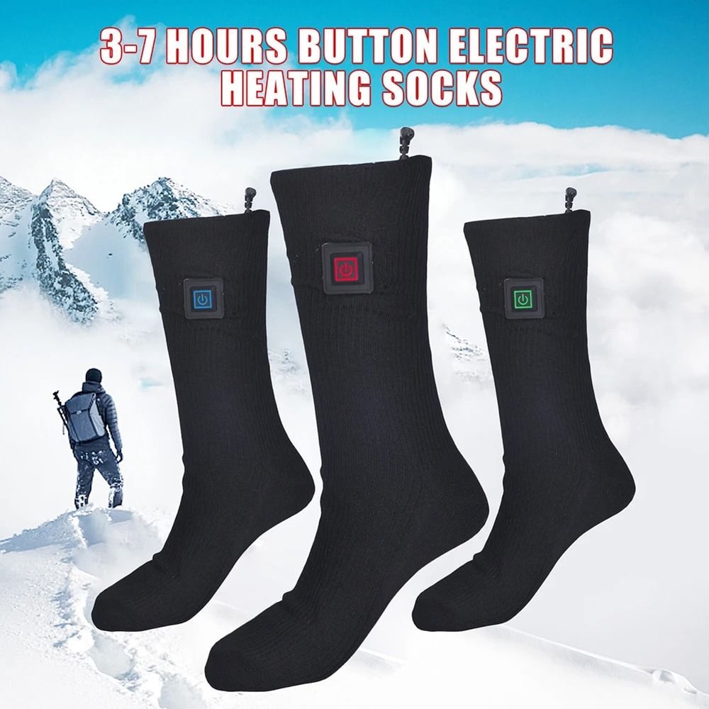 Electric Heated Socks 3 Level Temperature Winter Warm Long AntiSlip Socks No Battery 2